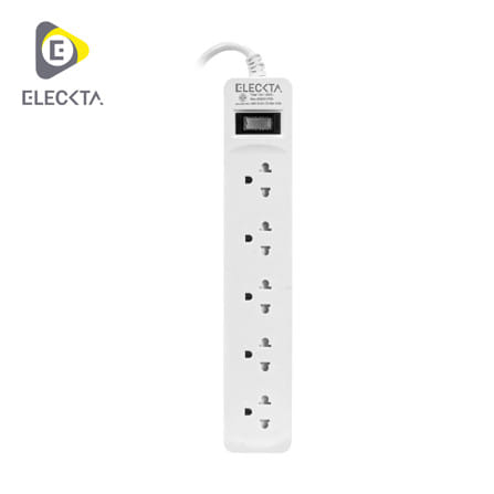 รางปลั๊กไฟ 5 ช่อง 1 สวิตช์ ELECKTA ET515M 5 ม.
