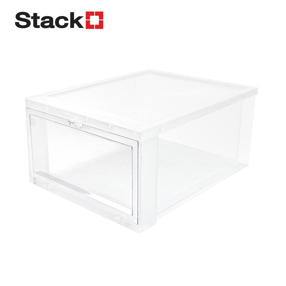 กล่องรองเท้าฝาหน้า STACKO 28X35X17 ซม. สีใส
