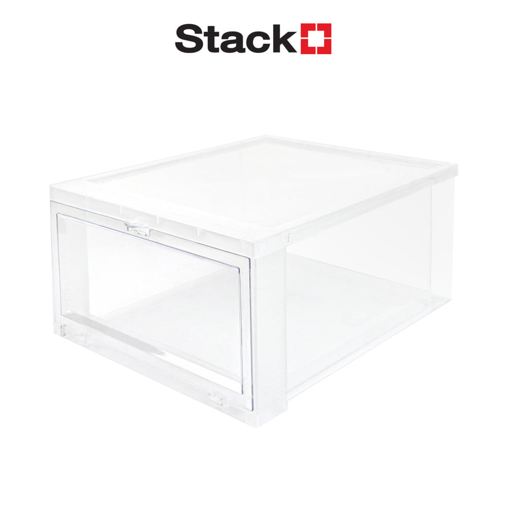 กล่องรองเท้าฝาหน้า STACKO 28X35X17 ซม. สีใส