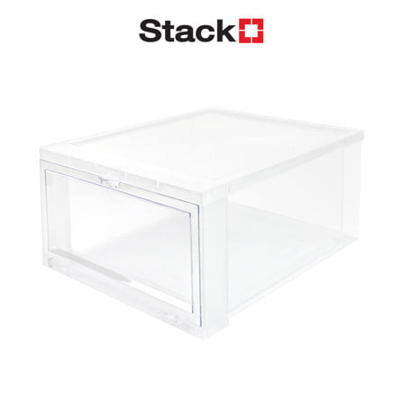 กล่องรองเท้าฝาหน้า STACKO 28X35X17 ซม. สีใส_1