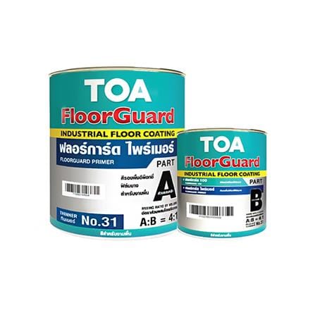 สีงานอุตสาหกรรม TOA FLOORGUARD 100 PART A+B #1100 สีขาว 1 แกลลอน_0