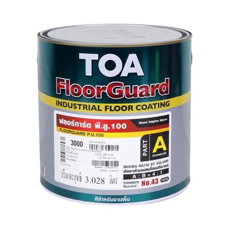 สีงานอุตสาหกรรม TOA FLOORGUARD A+B #3000 สีแดง 1 แกลลอน_0