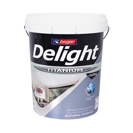 สีน้ำทาฝ้า BEGER DELIGHT TITANIUM I-4444 สีเทา ด้าน 5 แกลลอน_0