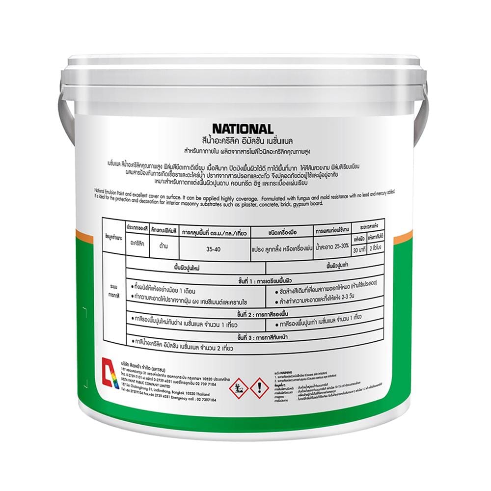 สีน้ำทาภายใน ชนิดด้าน DELTA NATIONAL 300 สีขาว 1 แกลลอน