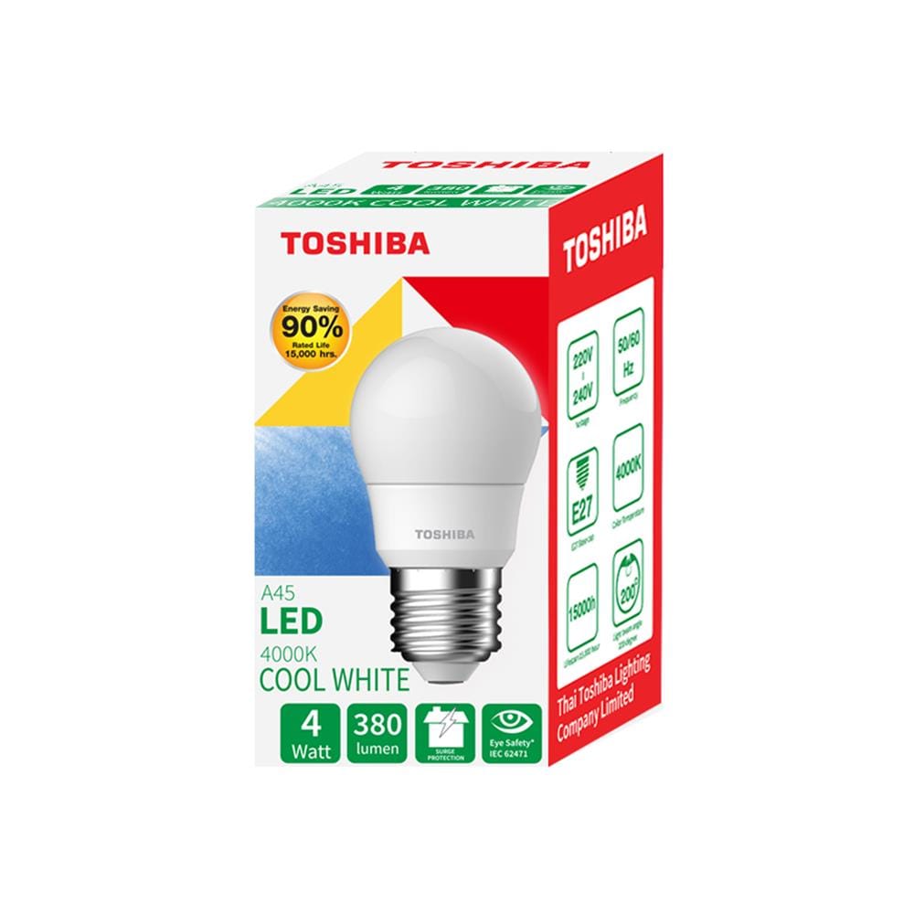 หลอด LED TOSHIBA A45 G7 4 วัตต์ COOL WHITE E27