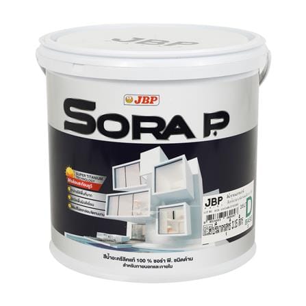 สีน้ำทาภายนอก ชนิดด้าน JBP SORA P BASE D สีขาว 1 แกลลอน_0