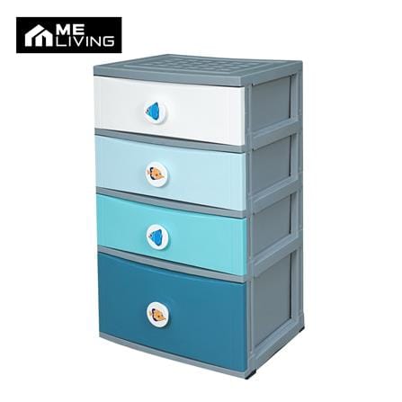 ตู้ลิ้นชัก 4 ชั้น ME LIVING B56 โอเชี่ยน 56X45X99 ซม. สีฟ้า_0