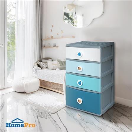 ตู้ลิ้นชัก 4 ชั้น ME LIVING B56 โอเชี่ยน 56X45X99 ซม. สีฟ้า_4