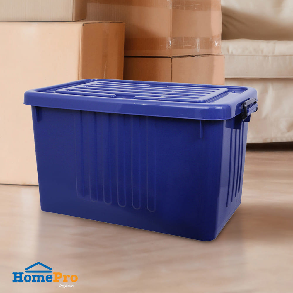 กล่องเก็บของ B ME LIVING HEAVY 46.8x75x43 ซม. 100 ลิตร สีน้ำเงิน