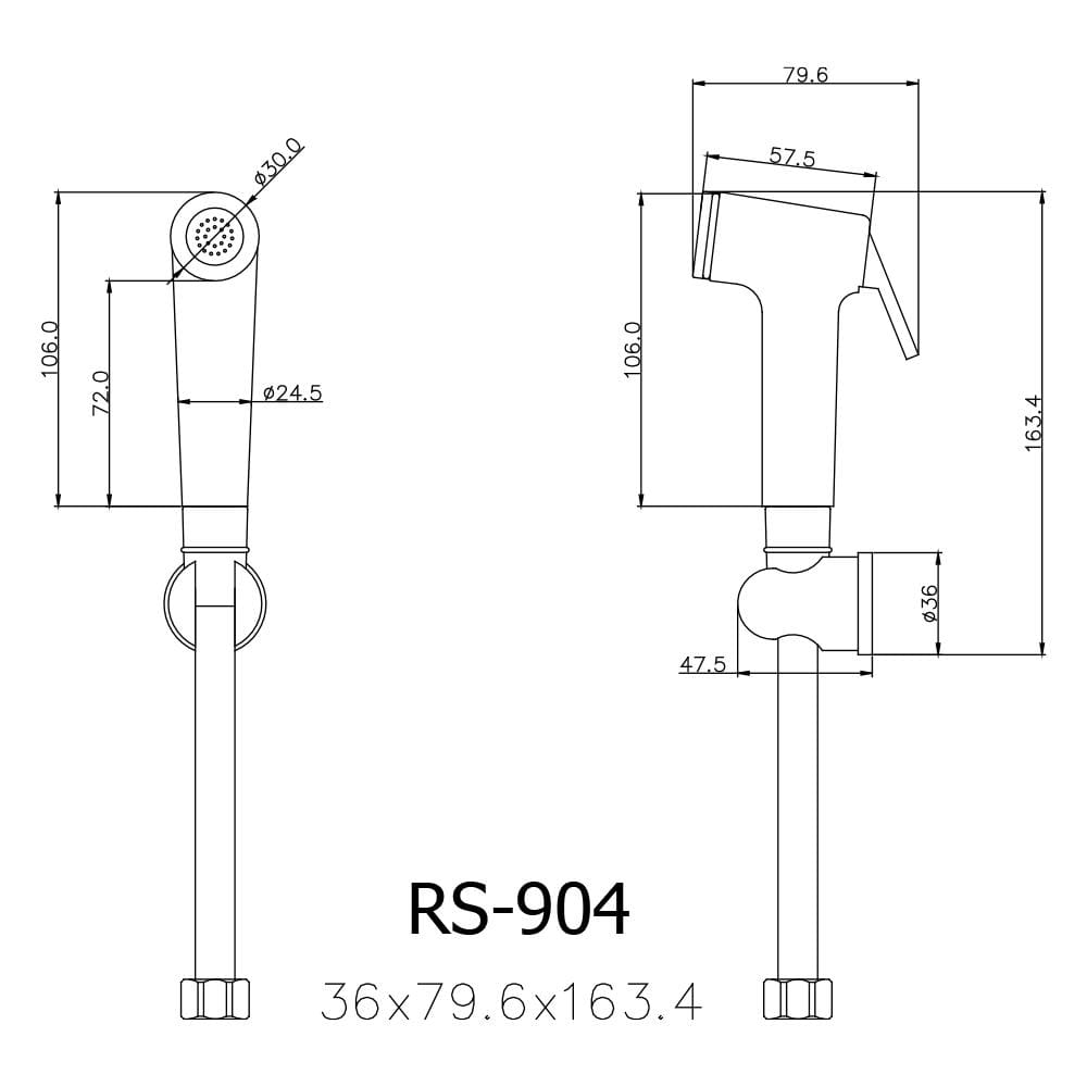 สายฉีดชำระครบชุด PRIME RS-904CRB