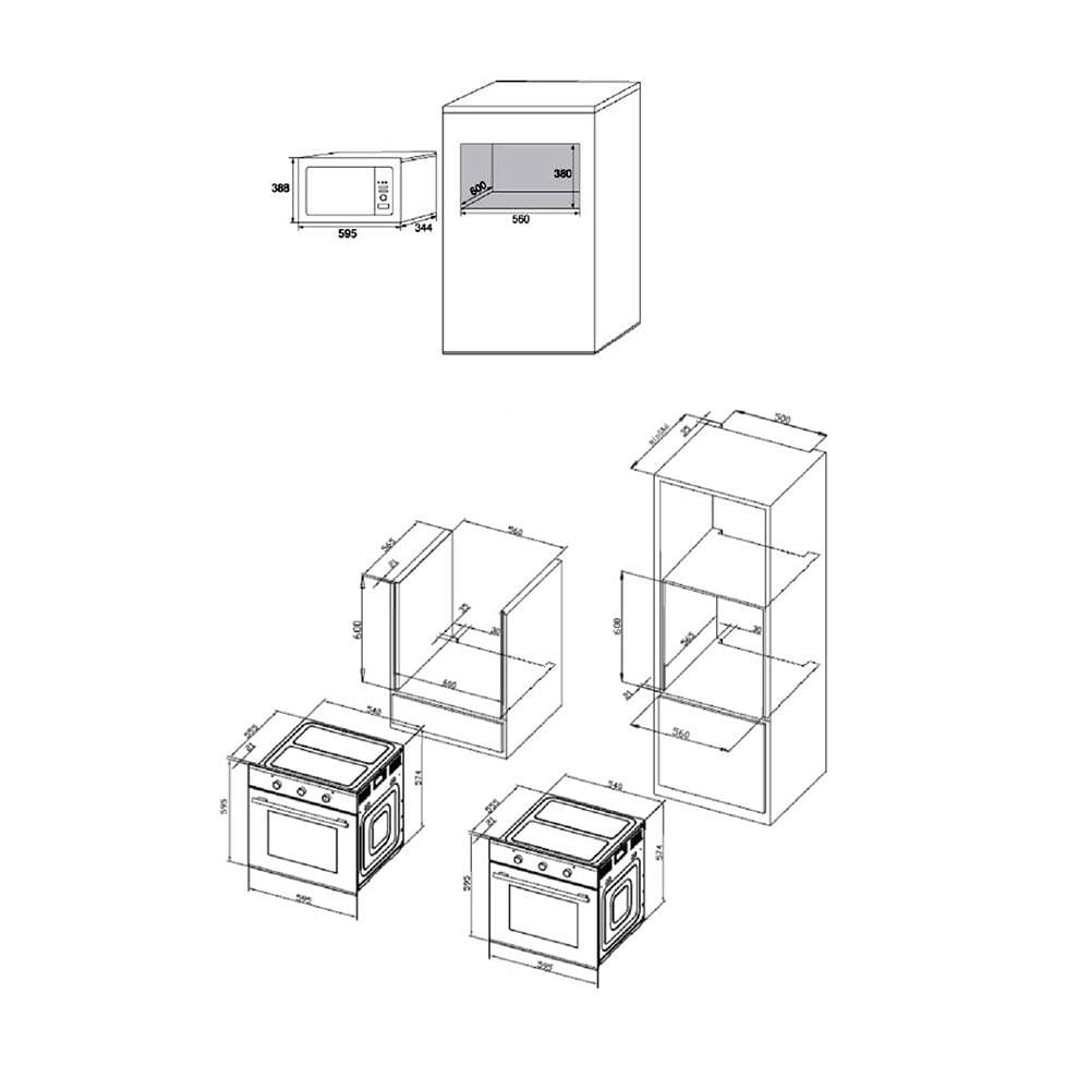 ไมโครเวฟฝัง+เตาอบฝัง TECNOPLUS MG820LBS+TNP MN705B