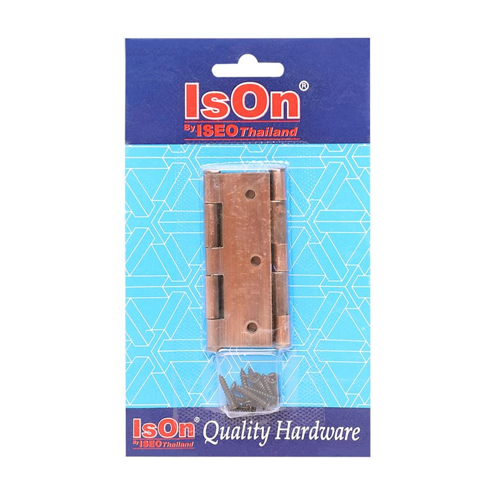 บานพับ 3x3 นิ้ว x 1.4 มม. ISON 999030 สีทองแดงรมดำ (แพ็ก 2 ชิ้น)