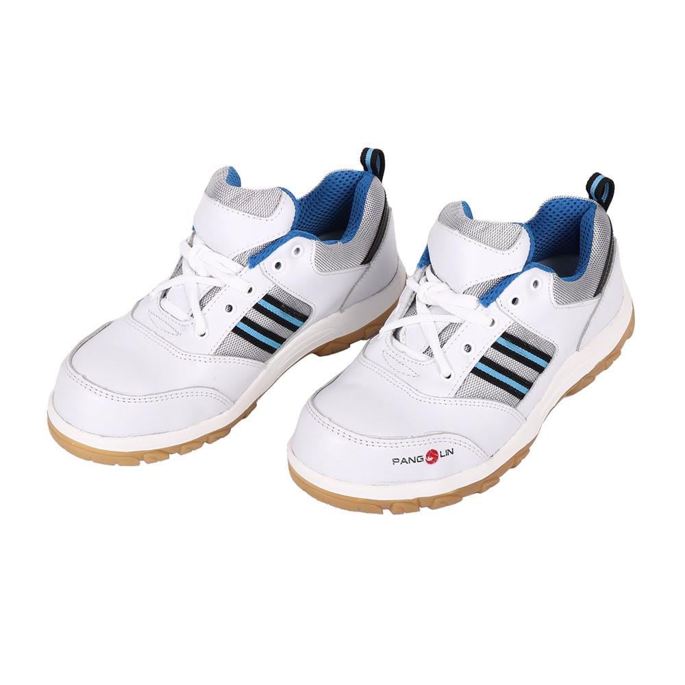 รองเท้านิรภัยหนังหุ้มส้น พื้นยาง PANGOLIN SPORT เบอร์ 6 สีขาว