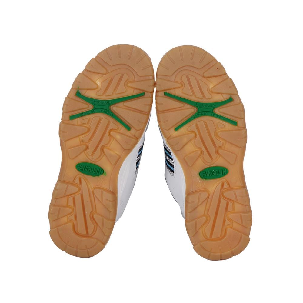 รองเท้านิรภัยหนังหุ้มส้น พื้นยาง PANGOLIN SPORT เบอร์ 7 สีขาว