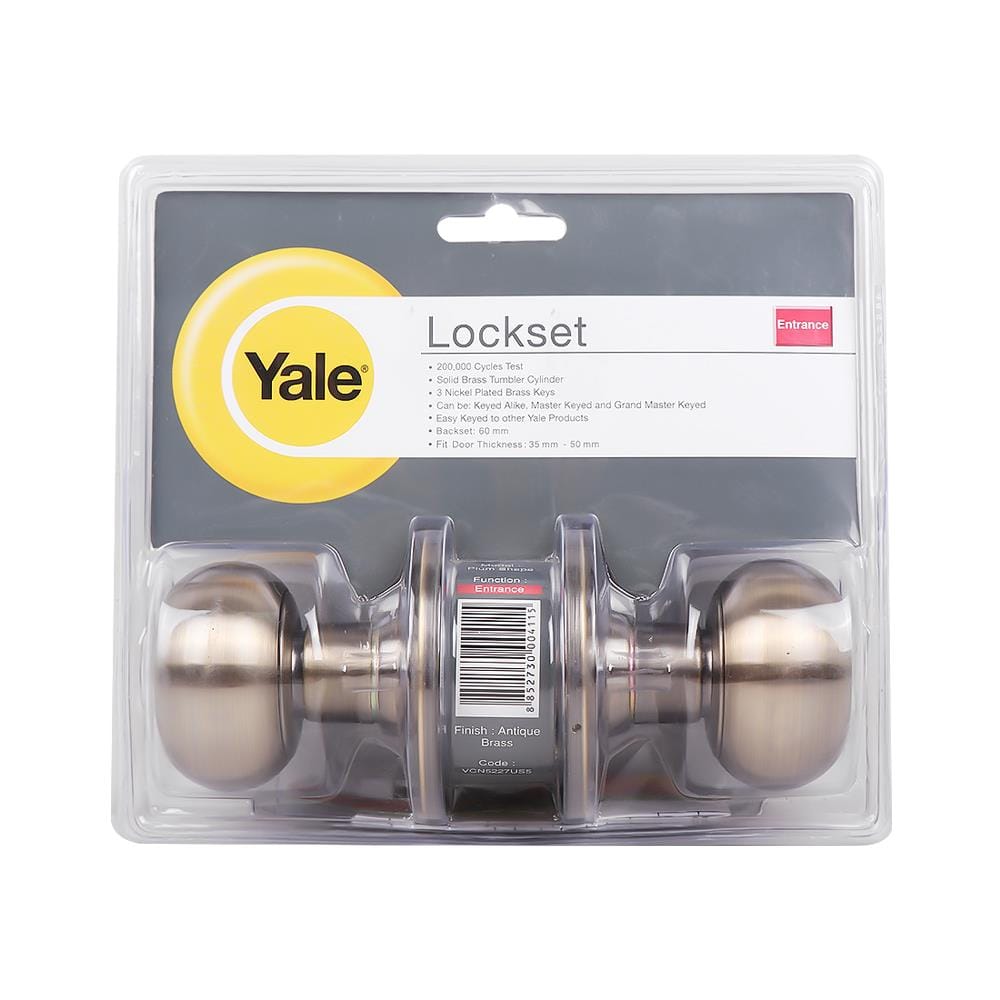 ลูกบิดประตู หัวจัน  YALE KN-VCN5227 US5  สีทองเหลืองรมดำ