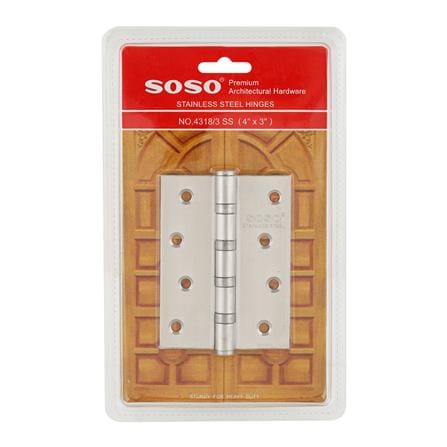 บานพับ 4X3 นิ้ว X 1.8 มม. SOSO 4318 สีสเตนเลส (แพ็ก 3 ชิ้น)_2