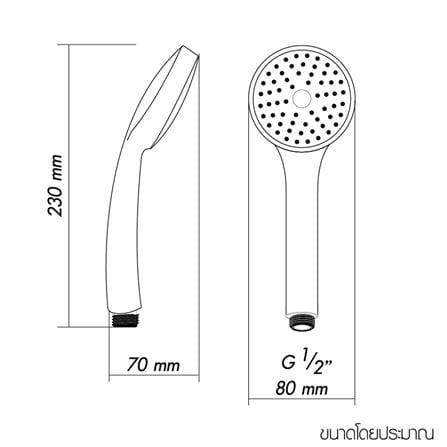 ฝักบัวสายอ่อน 1 ระดับ WSP 110 สีโครม_3