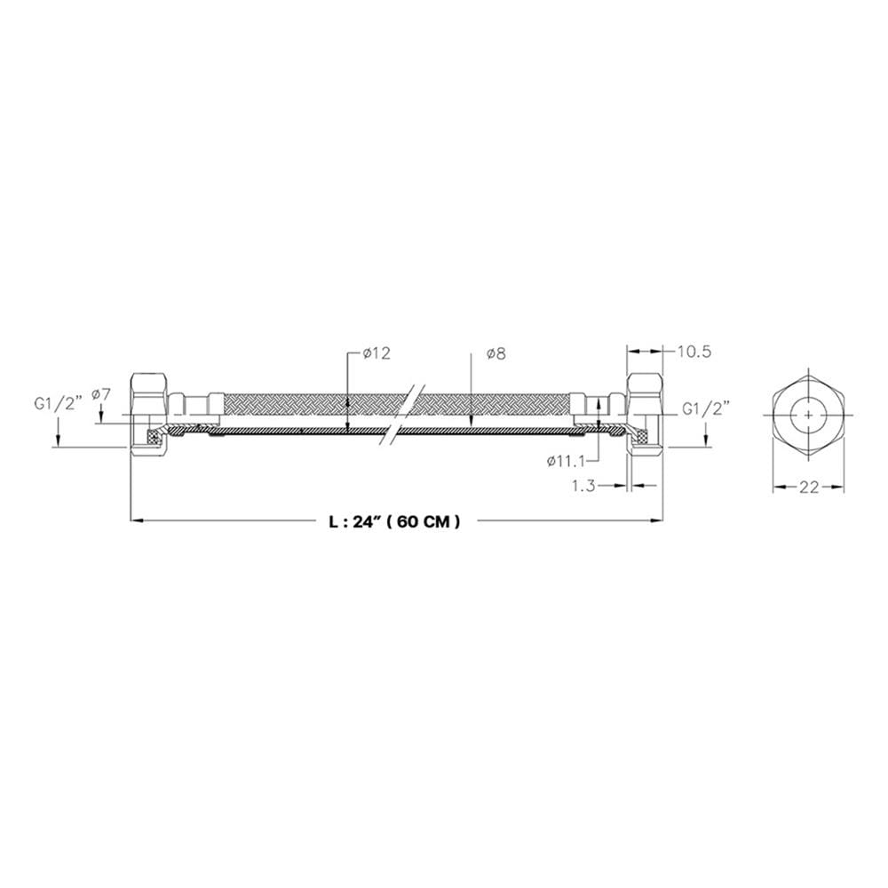 สายน้ำดีสเตนเลส 24 นิ้ว DONMARK NR123-24