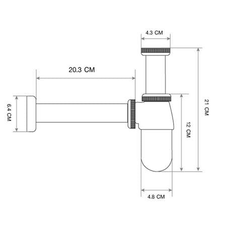 ท่อน้ำทิ้งอ่างล้างหน้ากระปุก HOEN H-803/8 20 ซม._2