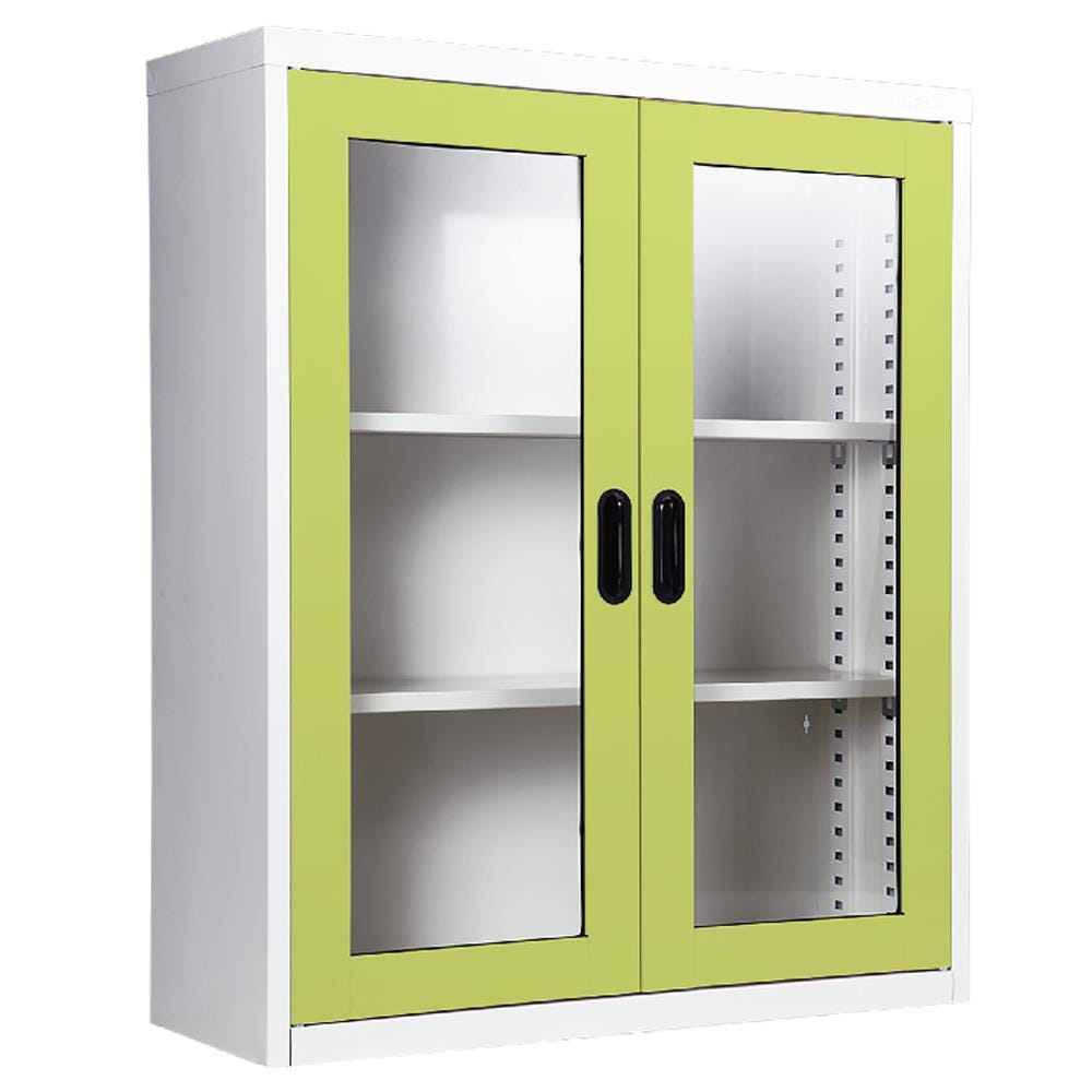 ตู้เหล็กบานเปิดกระจก KIOSK MAX-032 สีเขียว