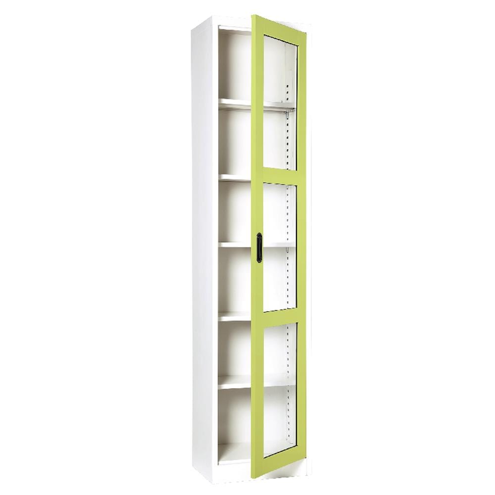 ตู้เหล็กสูงบานเปิดกระจก KIOSK MAX-042 สีเขียว