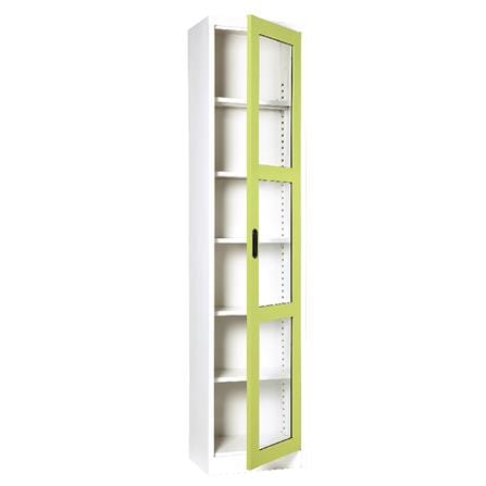 ตู้เหล็กสูงบานเปิดกระจก KIOSK MAX-042 สีเขียว_2