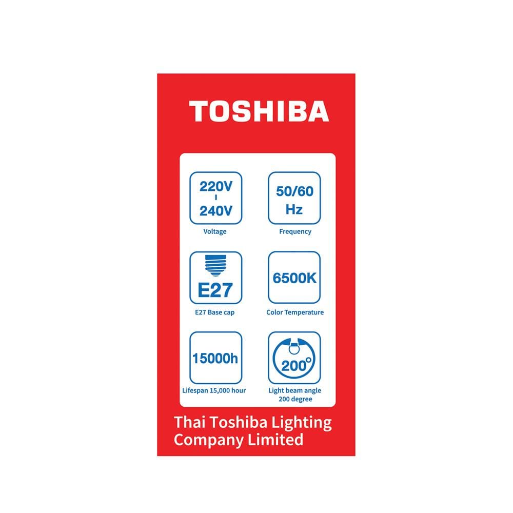 หลอด LED TOSHIBA A60 G7 9 วัตต์ DAYLIGHT E27