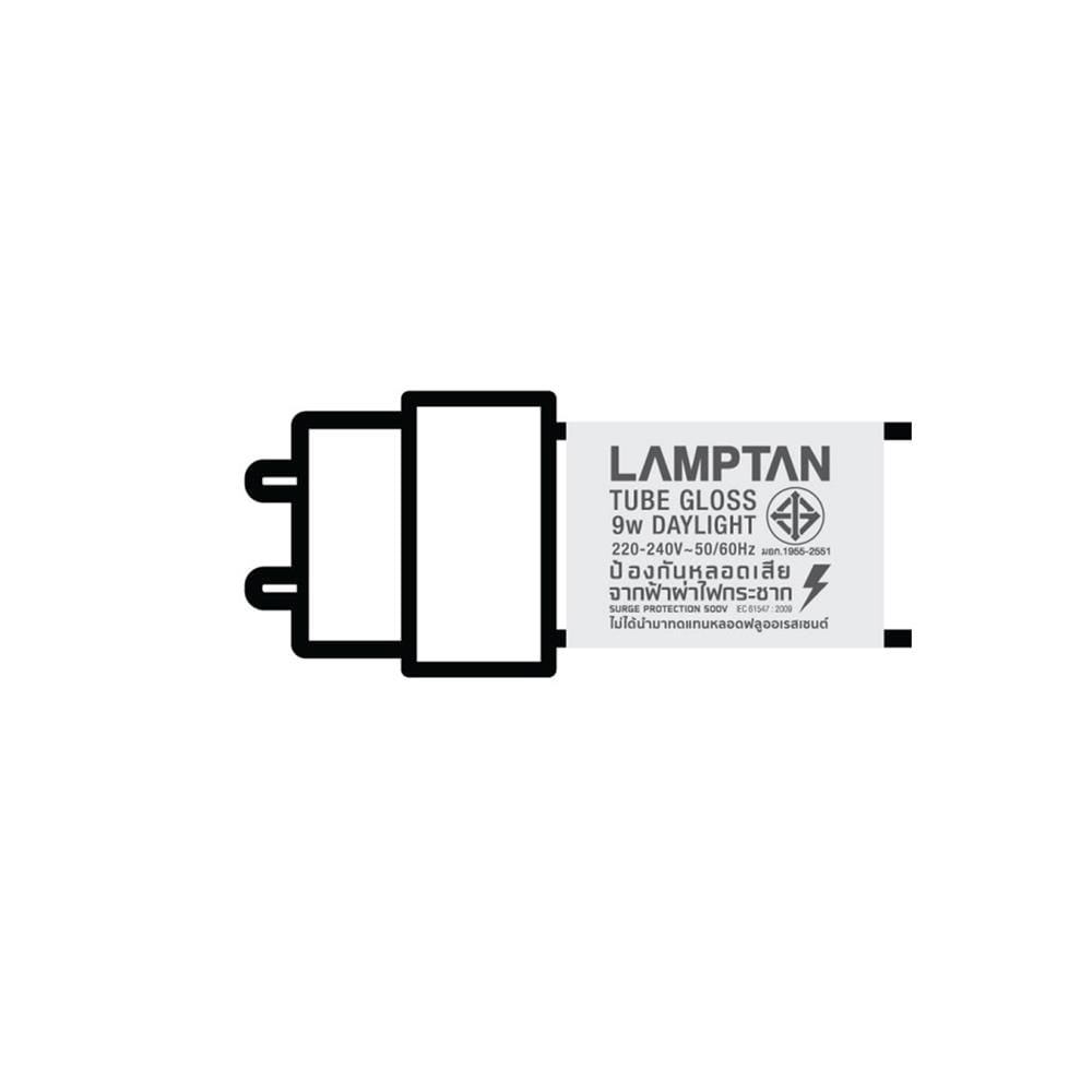 รางนีออนกันฝน LAMPTAN LED TRI PROOF SET 9 วัตต์ DAYLIGHT สีขาว