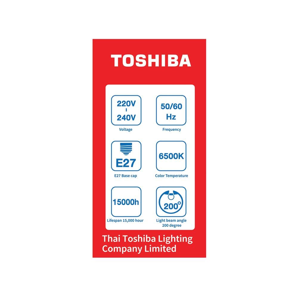 หลอด LED TOSHIBA A60 G7 11 วัตต์ DAYLIGHT E27