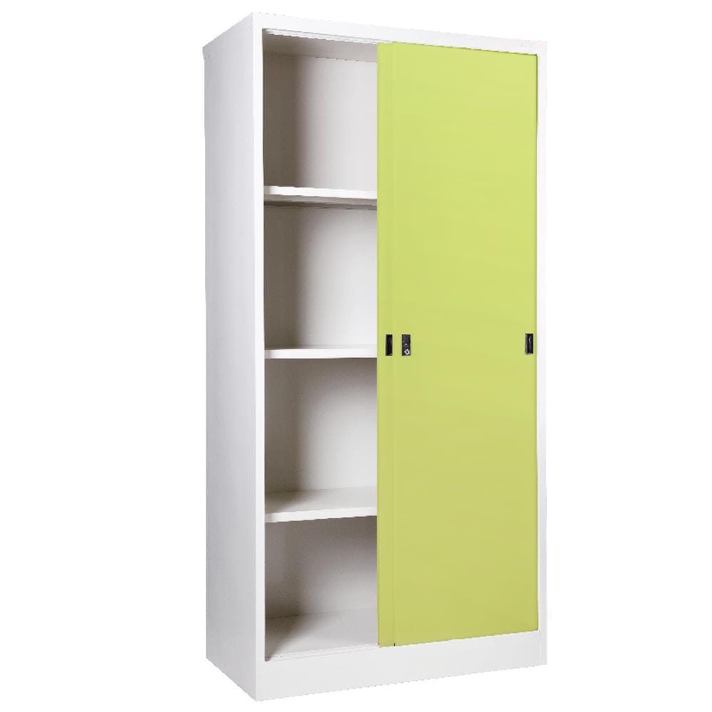 ตู้เหล็กสูงบานเลื่อนทึบ KIOSK SOD-18 สีเขียว