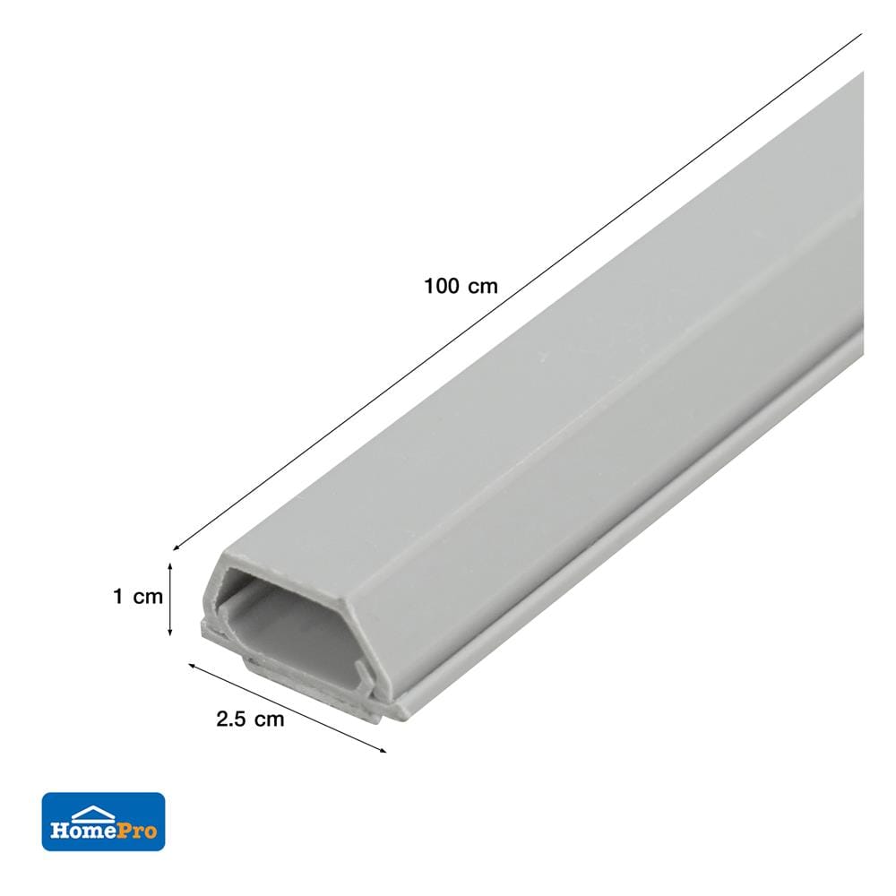 รางโทรศัพท์ ELECKTA 25x10 มม. 1 เมตร สีเทา
