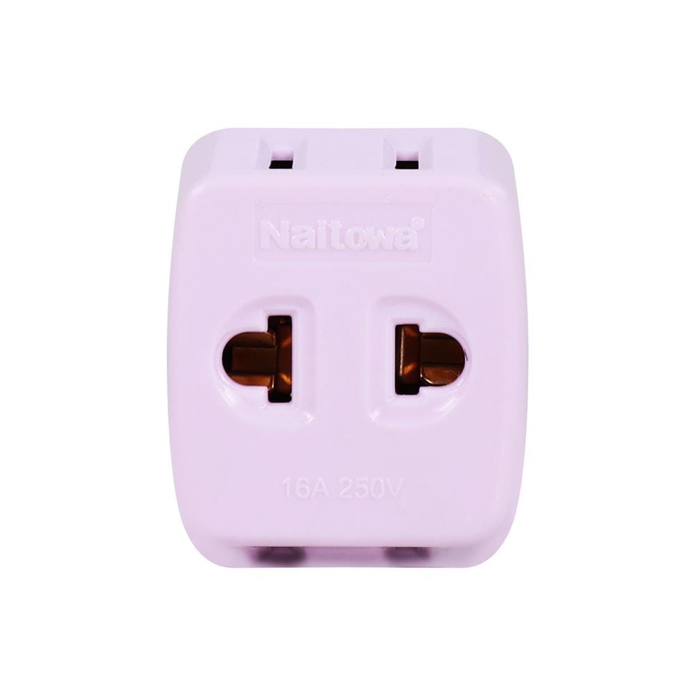 ปลั๊ก 3 ตา 2 ขาแบน NAITOWA N-036 สีขาว