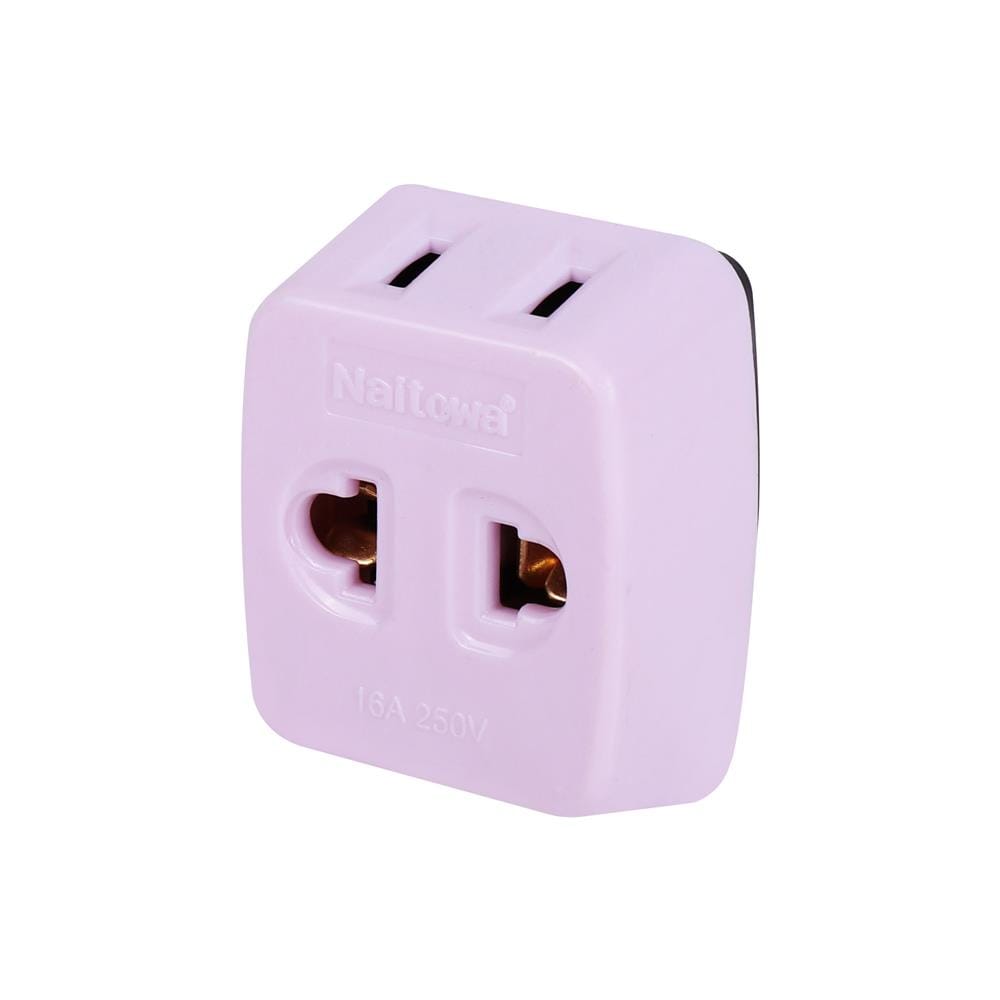 ปลั๊ก 3 ตา 2 ขาแบน NAITOWA N-036 สีขาว