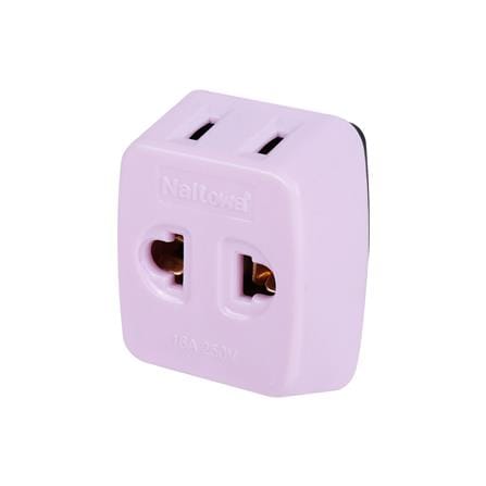 ปลั๊ก 3 ตา 2 ขาแบน NAITOWA N-036 สีขาว_1
