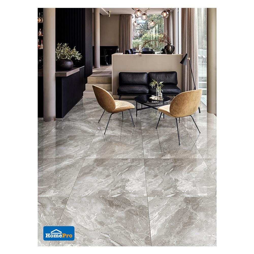 กระเบื้องพื้นพอร์ซเลน 60x60 ซม. ฮิปเตอร์ เทา 1.44M2