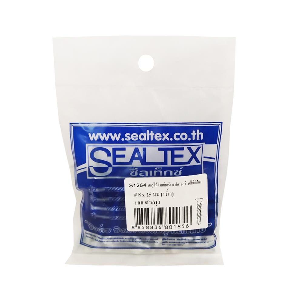 สกรูยึดไม้ฝาปลายสว่านไม่มีปีก SEALTEX 8x25 มม. 100 ชิ้น