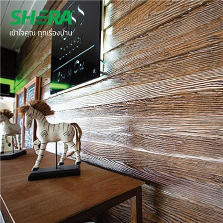 ไม้ฝา SHERA ลายสัก 15x400x0.8 ซม. สีน้ำตาลชายน์ไลท์_2