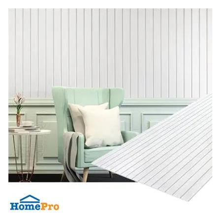 แผ่นผนัง SHERA เซาะร่องวี 3 นิ้ว ลายผิวเสี้ยน 120x240x0.6 ซม. สีธรรมชาติ_2