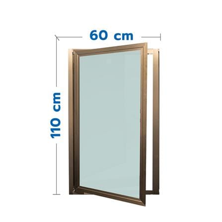 หน้าต่างบานเปิด อะลูมิเนียม มุ้ง WINDOW ASIA 60X110 ซม. สีชา_0