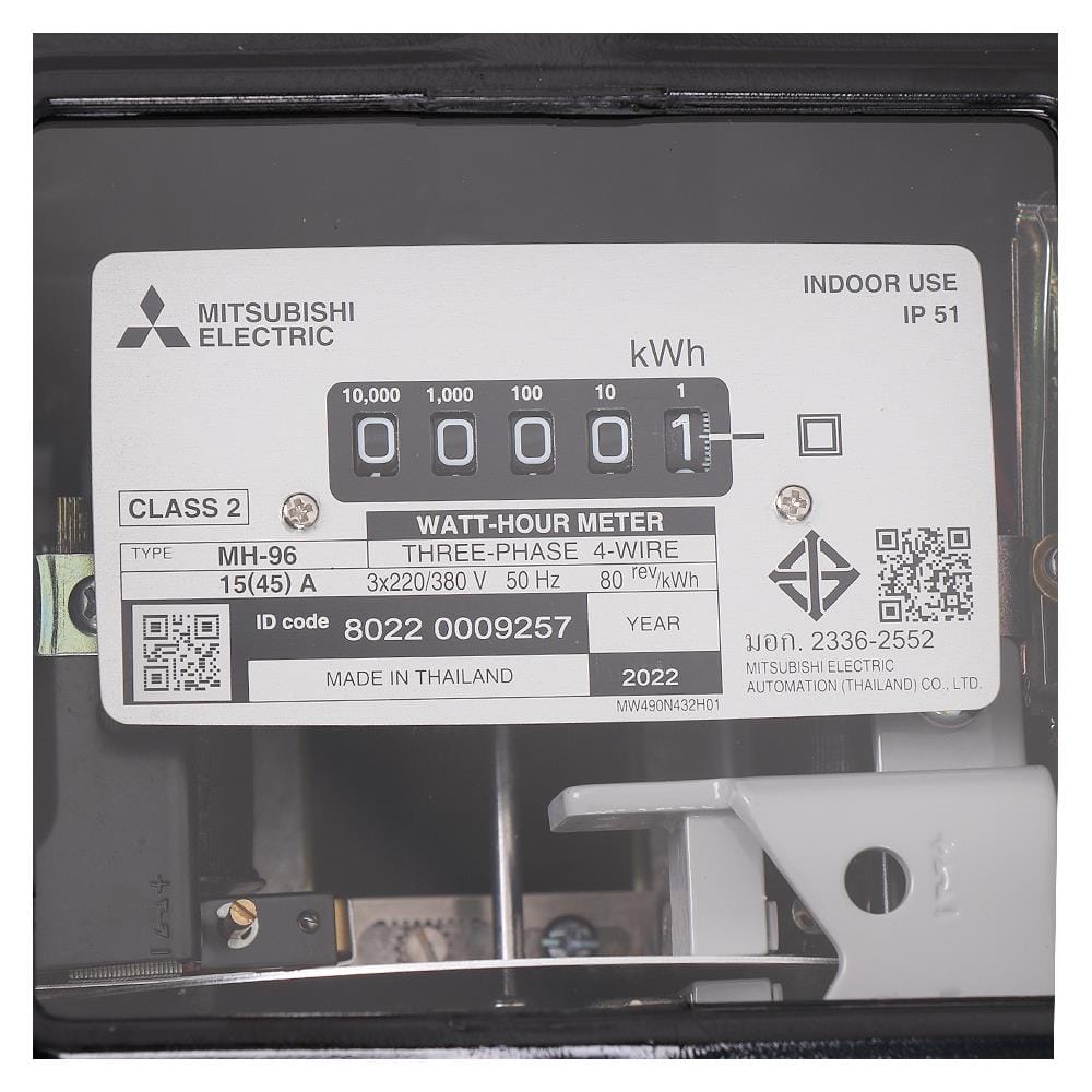 มิเตอร์ไฟ 15 แอมป์ (15/45) 3 เฟส MITSUBISHI