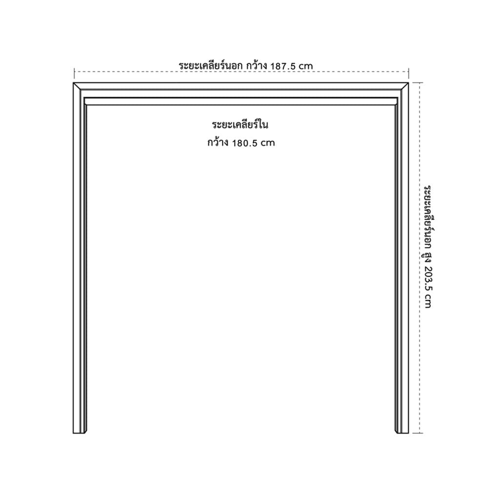 วงกบประตูไม้ดักลาสเฟอร์ D2D-FJ (COM.2) 180x200 ซม. สีธรรมชาติ