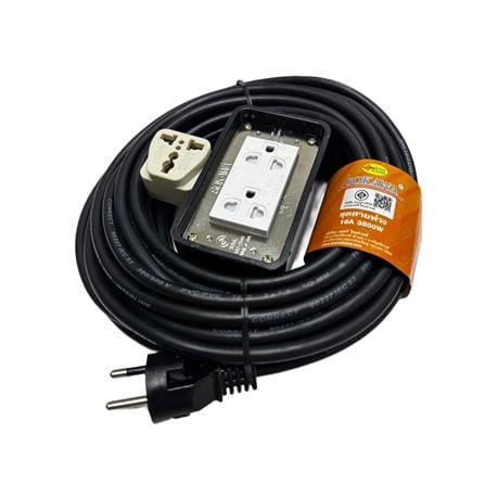 บล็อกยาง 2X4 พร้อมสาย VCT 3X1.5 2 ช่อง SOKAWA 10 เมตร สีดำ_1
