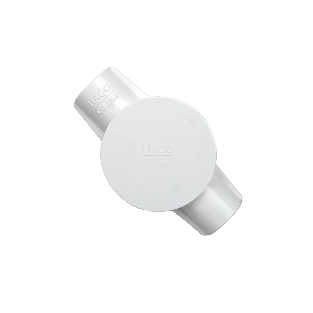 กล่องพักสาย 2 ทาง HACO 25 มม. CB252 สีขาว