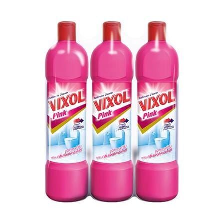 น้ำยาทำความสะอาดห้องน้ำ VIXOL 900 มล. ชมพู แพ็ก 3 ชิ้น_0