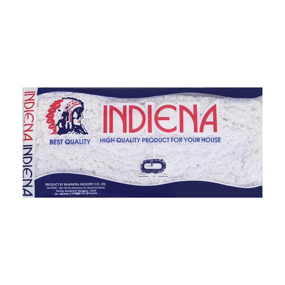 ผ้าม็อบดันฝุ่นคอตตอน INDIENA 18 นิ้ว สีขาว