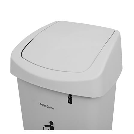 ถังขยะเหลี่ยมฝาสวิง DKW HH-207P 25 ลิตร สีเทา_3
