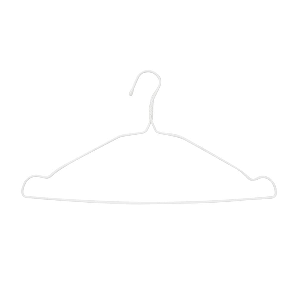 ไม้แขวนเสื้อลวดเคลือบ มีบ่า อ.โรจน์รุ่ง สีขาว แพ็ก 12 ชิ้น