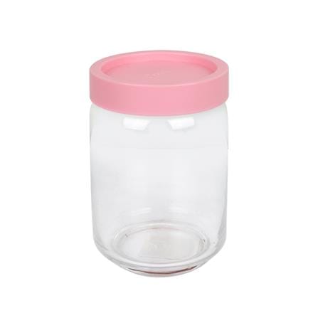 ขวดโหลแก้ว ฝาเกลียว OCEAN GLASS 0.65 ลิตร ฝาสีชมพู_0