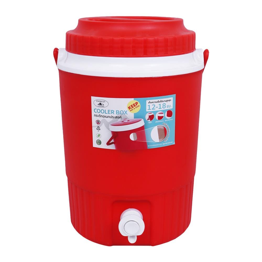 กระติกน้ำแข็งมีก๊อก 8 ลิตร EVEREST AG 434 R สีแดง