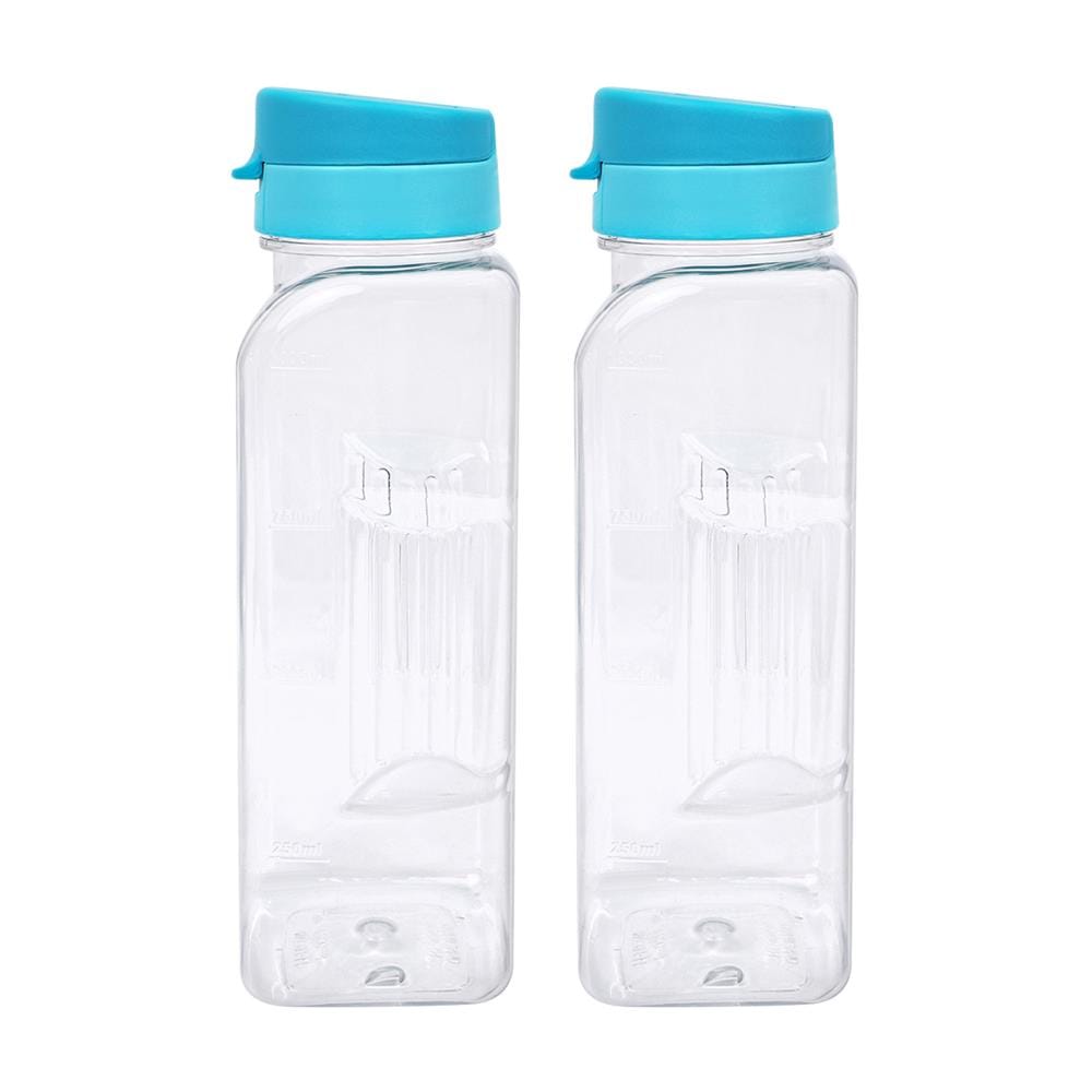 กระบอกน้ำทรงเหลี่ยม JCJ PET 8141 1.2 ลิตร สีฟ้า
